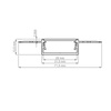 Profil Aluminiowy Podtynkowy Architektoniczny XL Typ P do LED Wpuszczany do Płyt KARTON / GIPS 2m + Mleczny Klosz