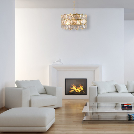 Lampa Sufitowa Żyrandol AUSTIN Złota 6xE14 Milagro