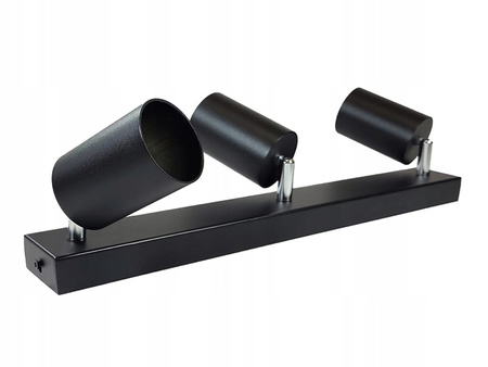 Kinkiet Spot Reflektor LED Lampa Sufitowa Natynkowa BLACK Czarna Nowoczesna GU10 x3