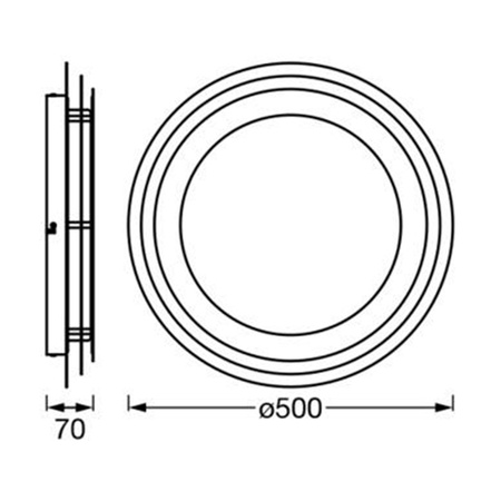 Lampa Sufitowa Plafon LED Oprawa Oświetleniowa 38W 50cm Ozdobna Okrągła Biała LEDVANCE