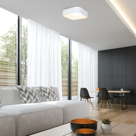 Plafon natynkowy ASTRO 24W LED Kwadratowy Klosz Biały ML6355 Milagro Metal + Akryl