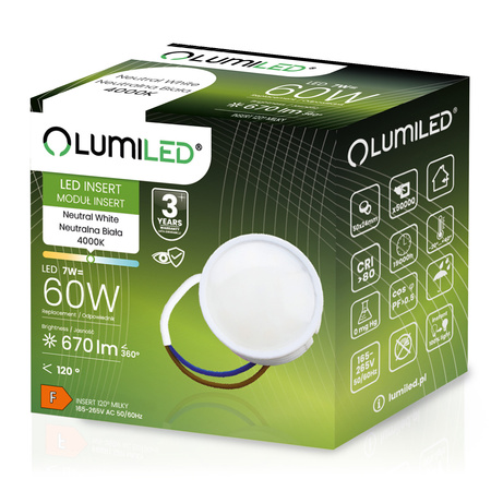 Zestaw 10x Moduł LED INSERT 7W 670LM 120° 4000K Neutralny LUMILED