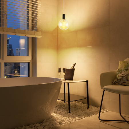 Żarówka Dekoracyjna LED E27 FILAMENT G200 4W 260lm 1800K Ciepła 320° DecoVintage Amber GOLDLUX (Polux)