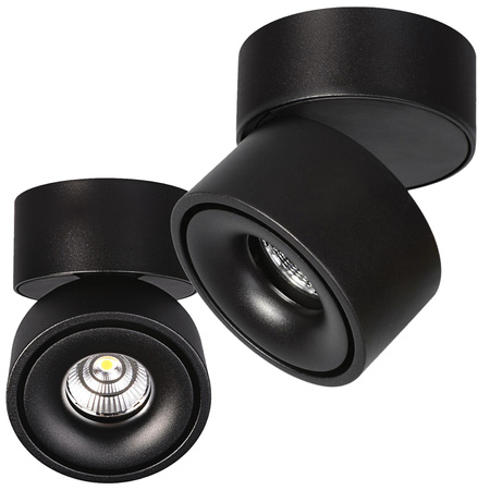 Oprawa Sufitowa Reflektor Regulowany LED 9W 550lm 3000K Ciepła Ściemnialna CRI90 Czarna Lahti Kobi