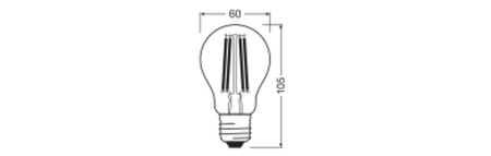 Żarówka LED A60 E27 11W = 100W 1521lm 2700K Ciepła 300° Filament Classic Ledvance