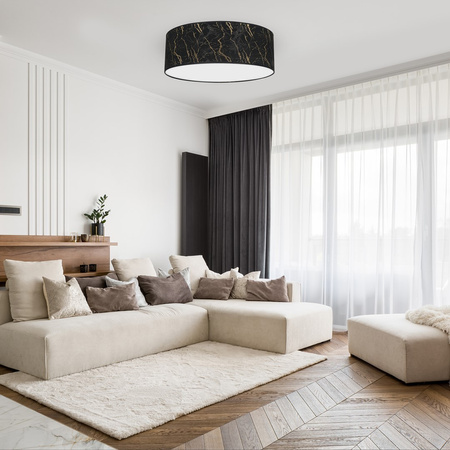 Plafon LED Lampa Sufitowa SENSO Czarna Złota 3xE27 Ø50cm Milagro