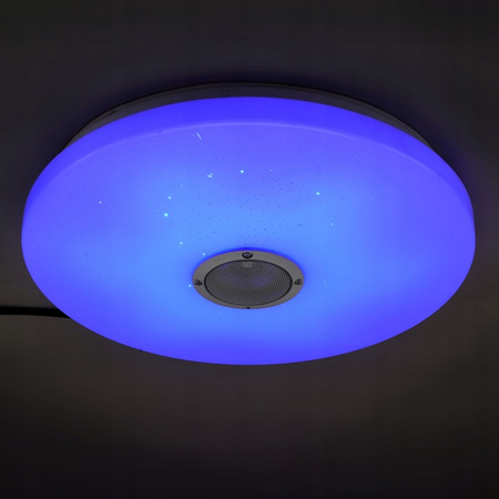 PLAFON LED 49cm lampa sufitowa okrągła RGBW 3000K-6500K + pilot Głośnik BLUETOOTH