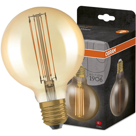 Żarówka Dekoracyjna LED E27 G95 8,8W = 60W 806lm 2200K Ciepła 320° Filament Ściemnialna OSRAM Vintage 1906