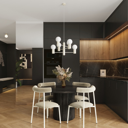 Lampa Wisząca Żyrandol 6x G9 Aluminiowa Beżowy Halo French Sky SL.1831 Sollux