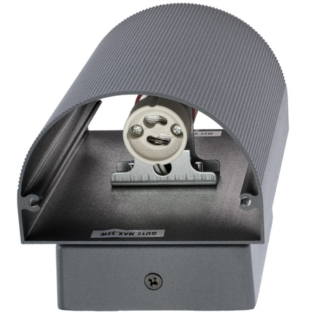 Kinkiet ogrodowy elewacyjny podwójny HANA Okrągła LED 2x GU10 Aluminium czarna IP54