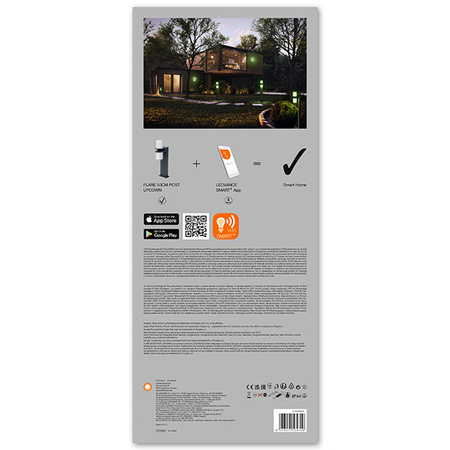 Lampa Ogrodowa LED Słupek Zewnętrzny Stojący 14W 1000lm 3000K Ciepła RGBW Ściemnialna 50cm IP44 Szary SMART+ WiFi Flare Ledvance