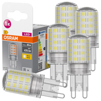 5x Żarówka LED Kapsułka G9 4.2W = 40W 470lm 2700K Ciepła 300° BASE Osram