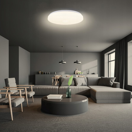 PLAFON LED 49cm lampa sufitowa okrągła RGBW 3000K-6500K + pilot Głośnik BLUETOOTH