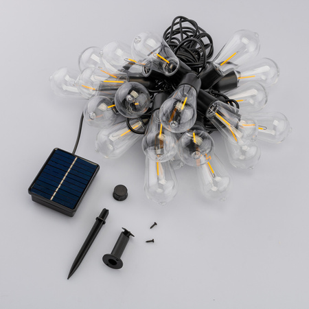 Girlanda Solarna Ogrodowa 20x LED Ozdobne Żarówki EDISON ST58 11,48m Ciepła 3000K EREMI LUMILED