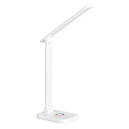 Lampka Biurkowa Stołowa Regulowana Nocna ALMA LED 12W 960lm CCT + RGB Ściemnialna Biała MasterLED