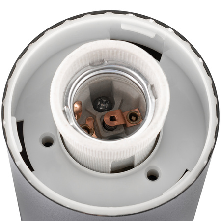 Lampa Ogrodowa Zewnętrzna E27 INOX SŁUPEK 45cm z Gniazdem 230V Lilium LUMILED