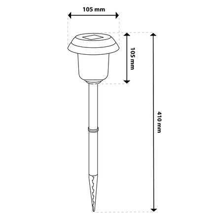 Lampa Solarna Ogrodowa LED Wbijana Zimna Czarna 41cm