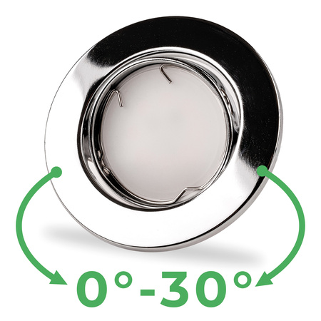 Oprawa HALOGENOWA Podtynkowa Ruchoma Okrągła AURELI Chrom Blacha MR16 GU10