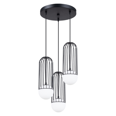 Lampa Sufitowa Wisząca Zwis 3x G9 Nieregularna Czarna Nowoczesna Brina Sollux