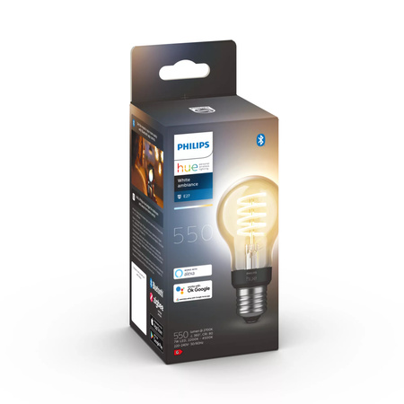 Żarówka LED E27 A60 7W = 40W 550lm 2200-4500K CCT FILAMENT SMART Inteligentna Bluetooth ZigBee White Ambiance Philips HUE
