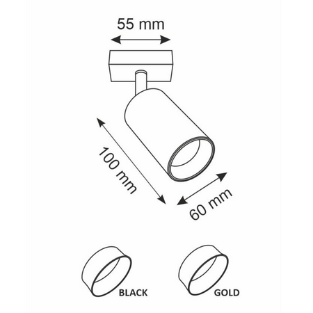 Kinkiet Reflektor Oprawa Ścienno-Sufitowa LED 1 x GU10 MARIBEL Czarny GOLDLUX (Polux)