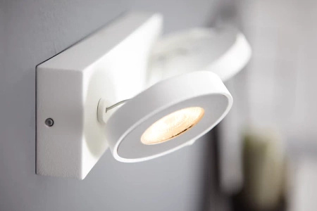 Lampa Sufitowa Reflektor LED 9W 1000lm 2200-2700K Ściemnialna WarmGlow Biała Clockwork Philips