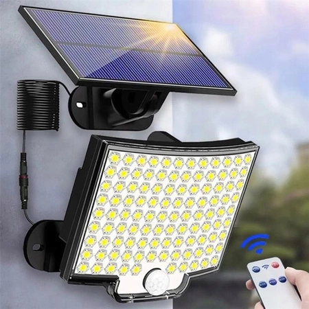Naświetlacz Solarny LED Lampa Ogrodowa 6500K IP44 Czujnik Ruchu i Zmierzchu