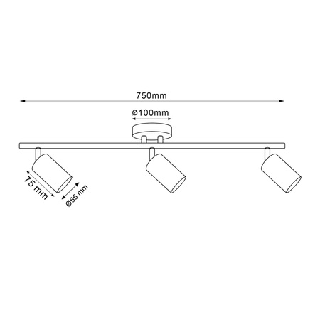 Oprawa Ścienno-Sufitowa Reflektor Punktowy 3x GU10 Złota GOLDI Sanico Goldlux