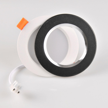 Oprawa Sufitowa Podtynkowa ZOE LED 4,8W 4000K Okrągła Oczko biała + Pierścień czarno - srebrny