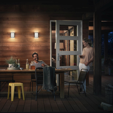 Kinkiet Ogrodowy Lampa Elewacyjna Zewnętrzna LED 6W 450lm 2700K Antracyt IP44 Python Philips