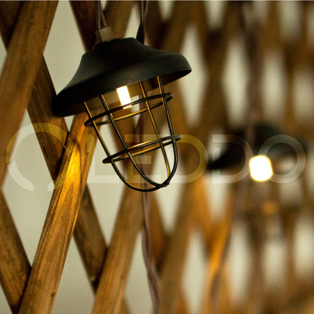 GIRLANDA SOLARNA 10x latarenka metalowa 4,5m ogrodowa ozdobna dekoracyjna 3000K ciepła