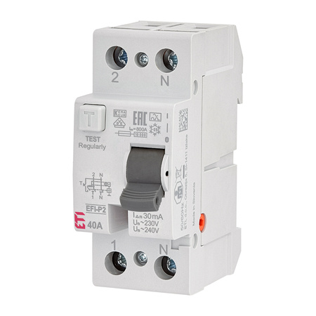 Wyłącznik Różnicowoprądowy Bezpiecznik 2P 40A 30mA AC EFI6‑P2 AC 40/0.03