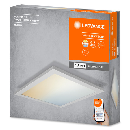 Panel LED Oprawa Sufitowa Inteligenetna 20W 1500lm CCT Ściemnialny 30cm Biały SMART+ WiFi Planon Plus Ledvance