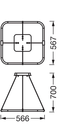 Lampa Sufitowa Wisząca Dekoracyjna LED 18W 2000lm 3000K Ciepła Ściemnialna Szary Decor Ledvance