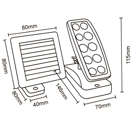 Naświetlacz Solarny LED 2W z czujnikiem ruchu VOLTENO