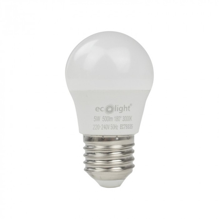 Żarówka LED Kulka P45 E27 5W 450lm 3000K Ciepła Ecolight
