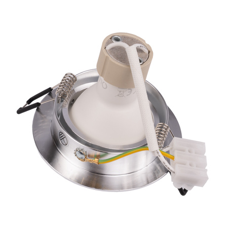 Oprawa Halogenowa Podtynkowa Okrągła Ruchoma TRIX 3w1 GU10 6W 3000K Srebrny LUMILED