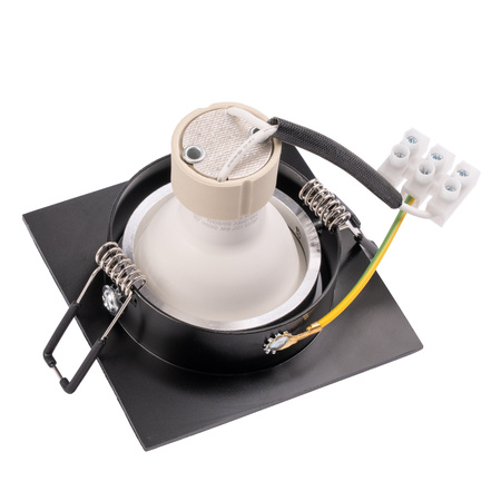 Oprawa Halogenowa Podtynkowa Kwadratowa Ruchoma TRIX 3w1 GU10 6W 3000K Czarny LUMILED