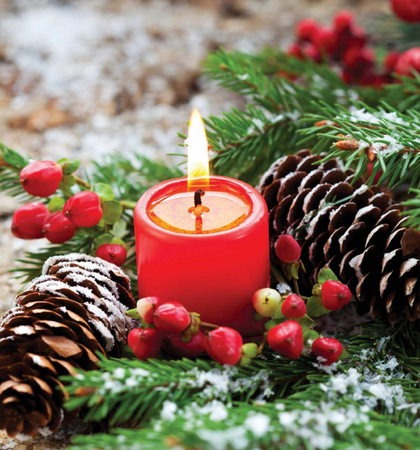 Świece Walec Wotywne Metalizowane 6x4 cm Zestaw 4 Sztuk Czerwony Metalik