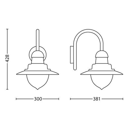 Kinkiet Ogrodowy Lampa Elewacyjna Zewnętrzna LATARNIA E27 IP44 Czarna Raindrop Philips