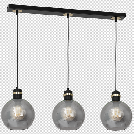 Lampa wisząca OMEGA 3xE27 Przydymione Szkło Kula MLP6531 Milagro Metal + Szkło