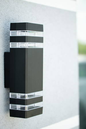 Lampa Ogrodowa Kinkiet Elewacyjny góra dół GU10 Czarny PROTEA LUMILED