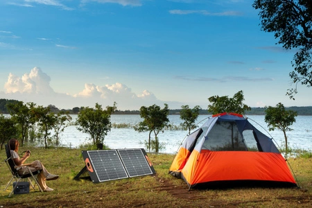 Panel Bateria Solarna Fotowoltaiczna Przenośna Składana Sunflash 100W KOBI