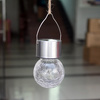 Lampa Solarna LED KULKA Ogrodowa Wisząca Biała Zimna Szklana Efekt Pękniętego Szkła