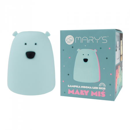 Lampka Nocna Dziecięca LED 3000K Ciepła + Wielokolorowa RGB Bateryjna Niebieska MAŁY MIŚ MARY'S