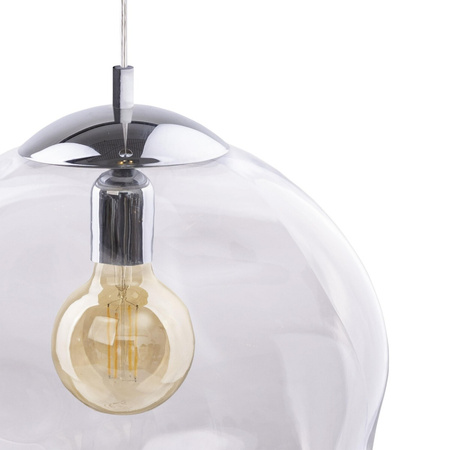 Lampa Sufitowa Wisząca SOL TRANSPARENT Zwis Srebrna Szklana Nowoczesna E27 4262 TK Lighting