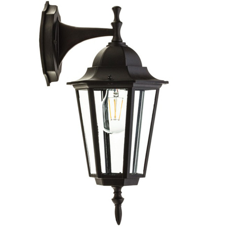 Lampa Elewacyjna LED Kinkiet Ogrodowy Zewnętrzny E27 IP54 Czarny KOBI