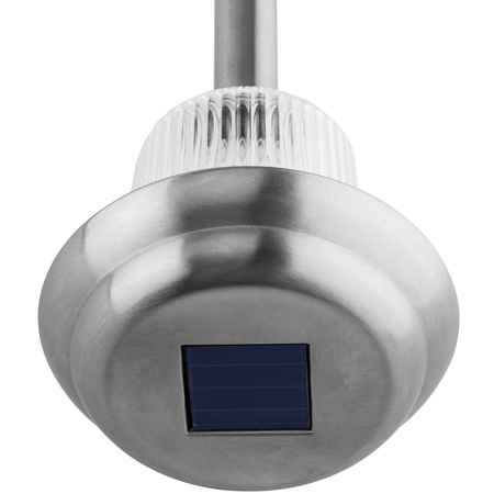 Lampa Solarna Ogrodowa LED Wbijana Zewnętrzna 6000K Zimna Chrom 41cm