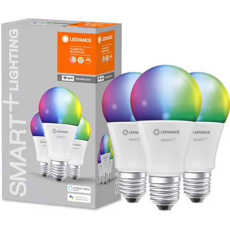 3PAK Żarówka LED E27 A75 14W = 100W 1521lm CCT RGB SMART+ WiFi Ściemniala LEDVANCE