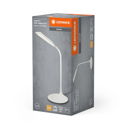 Lampka Biurkowa Nocna LED 5W 3000K USB PANAN Biała Ledvance